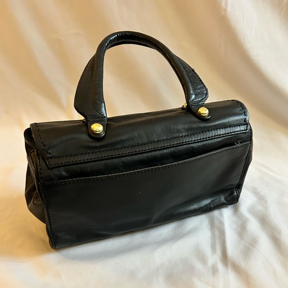 Cynthia Rowley Black Leather Top-Handle Purse - Picture 3 of 16